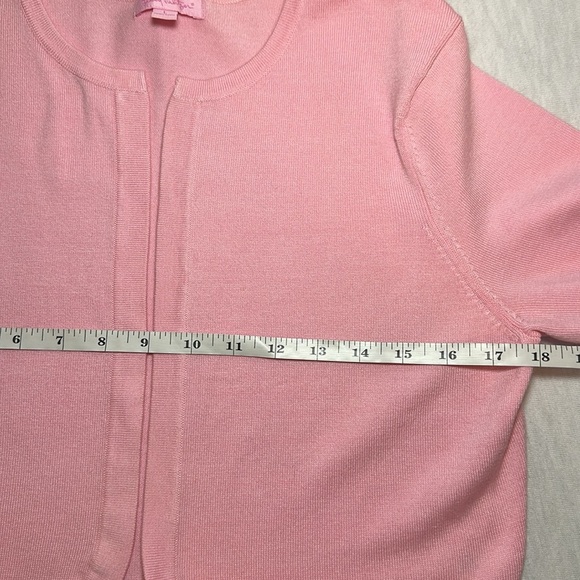 Lilly Pulitzer Cropped Cardigan in Pink, 3/4 Sleeve Women’s Size Large - Picture 5 of 9